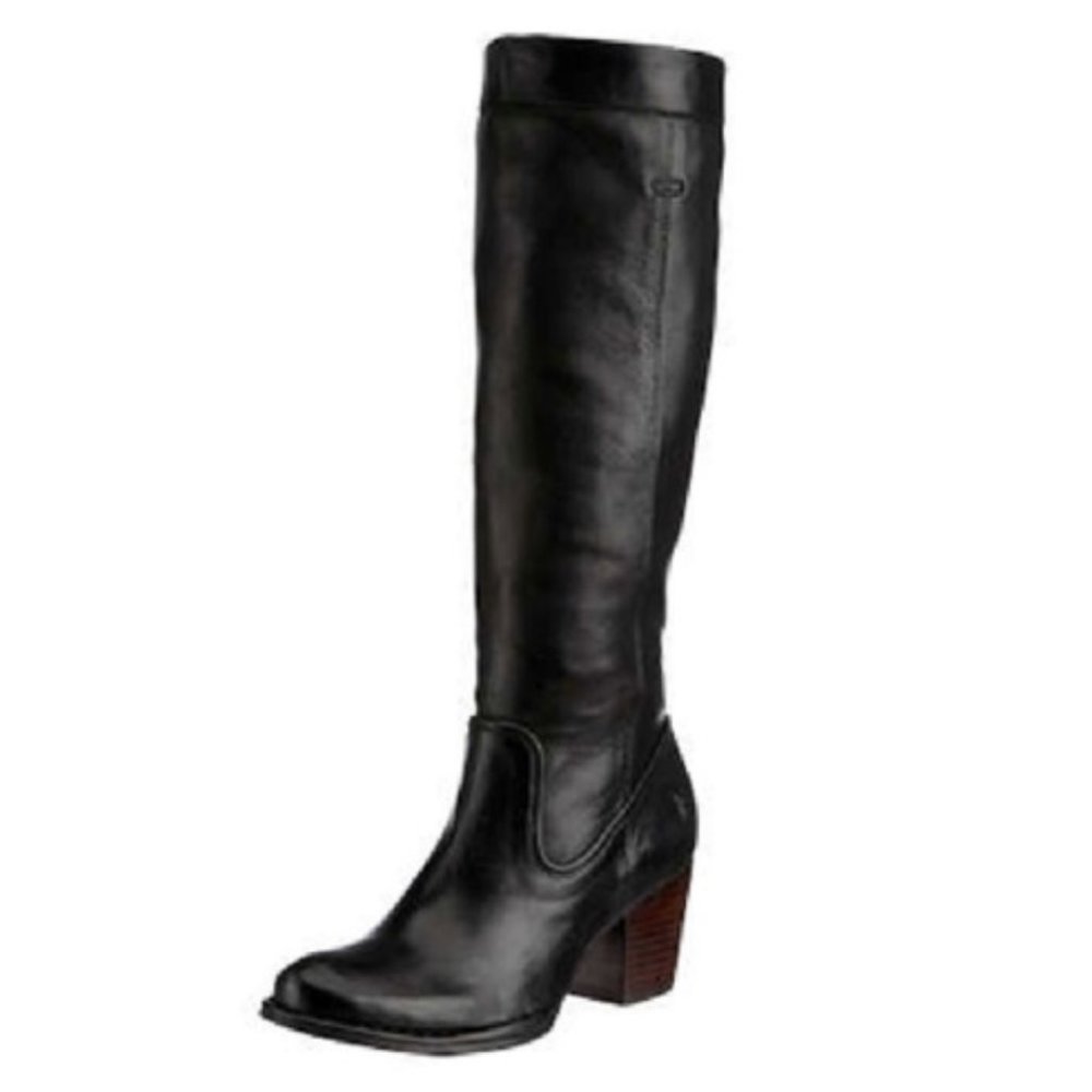 Frye Rory Black Leather Scrunch Boot